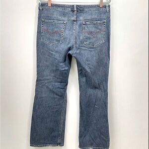 Harley Davison wide leg Jeans 36 L/XL distressed hem.